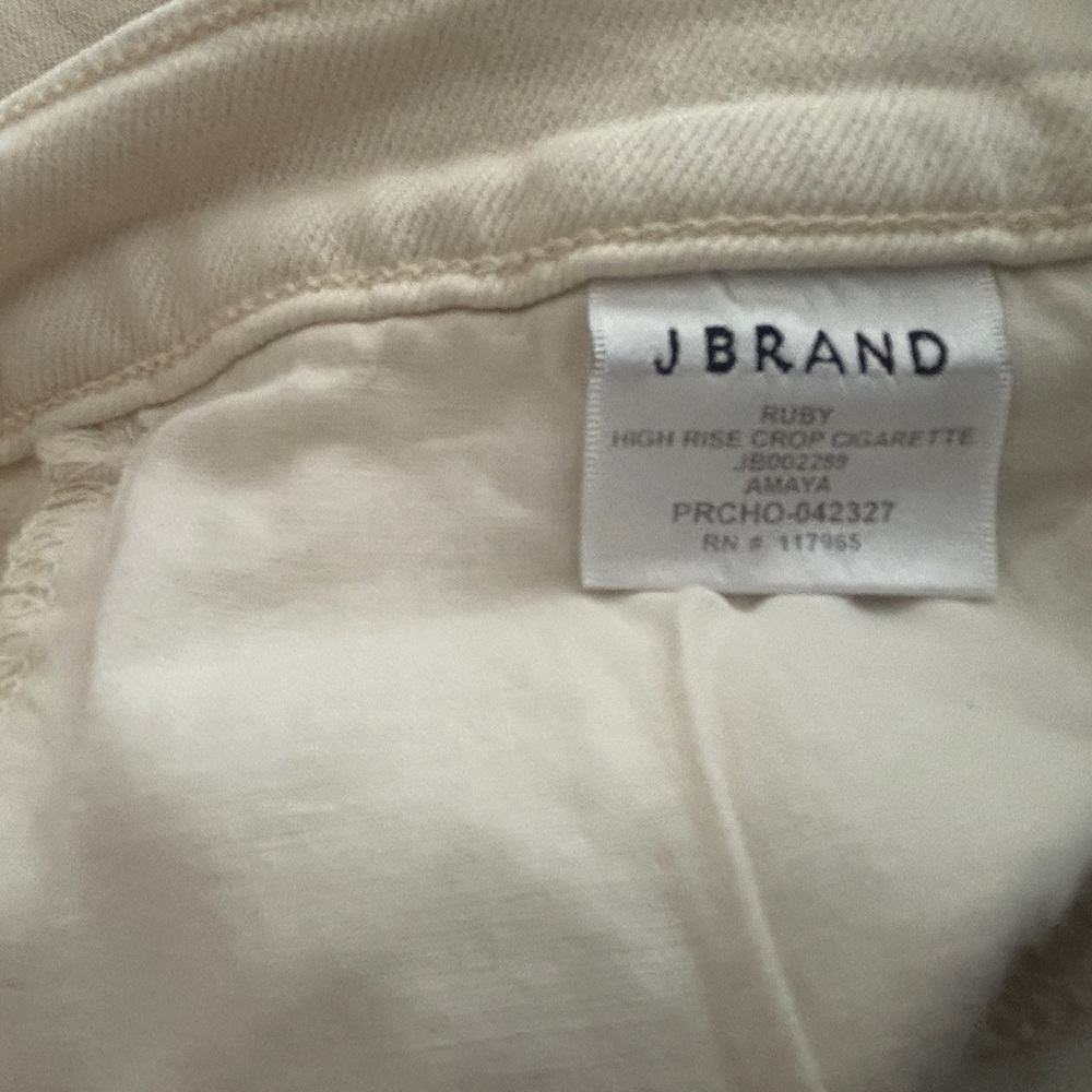 J BRAND - Cream Ruby High Rise Crop Jeans - Size 32 - Picture 12 of 13